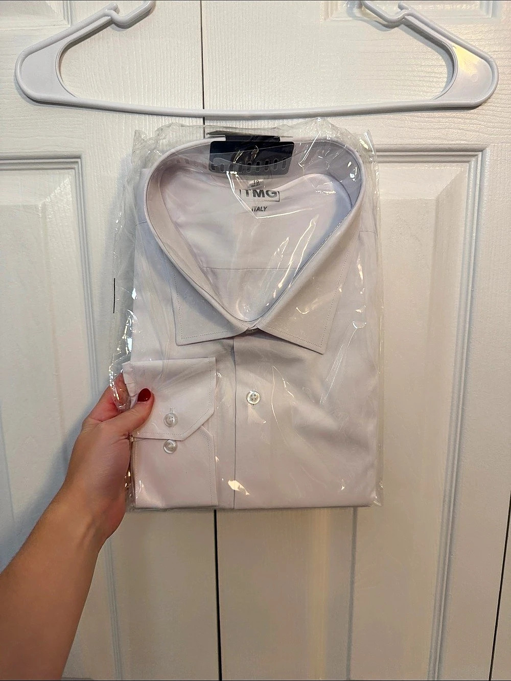TMG Shirt White Dress Size 19 / 36/37 NWT